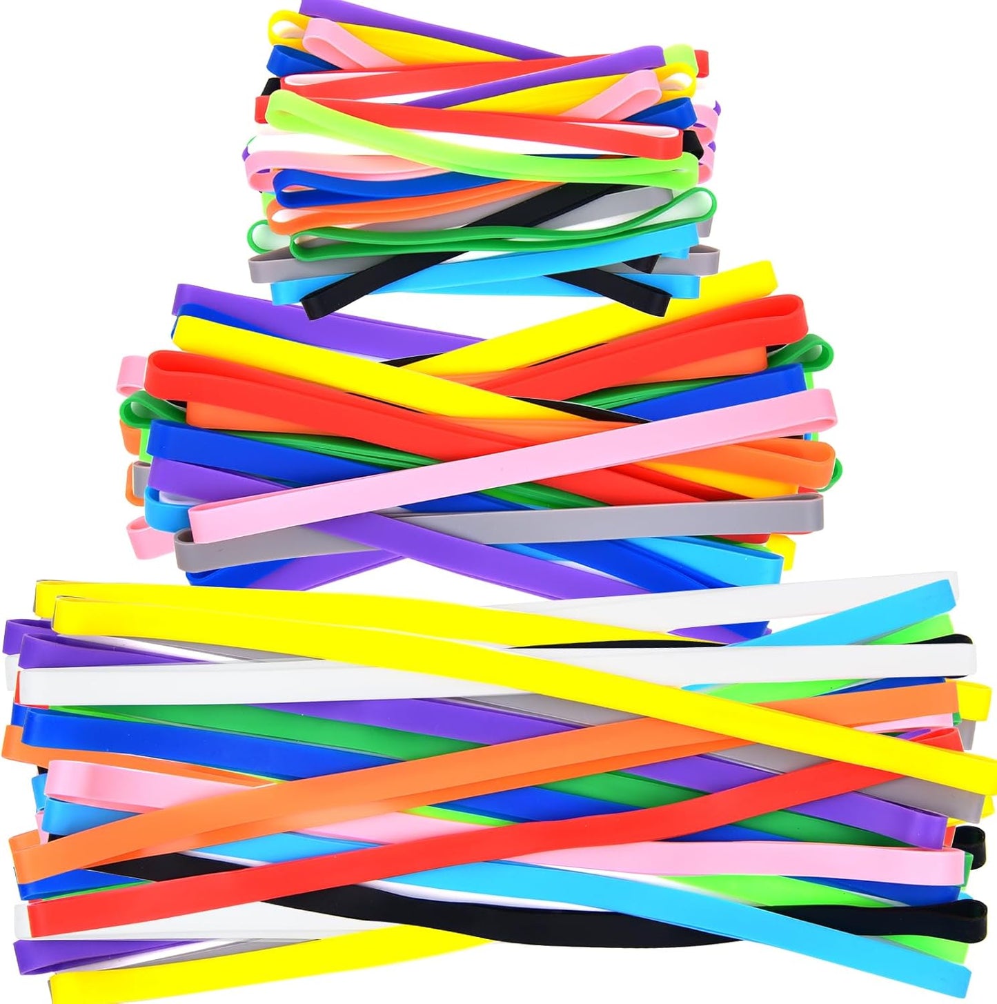 Coopay 72 Pieces Silicone Rubber Bands Colorful Elastic Rubber Wrapping Bands for Books, Art, Exercise, Crab Traps, Cooking, Wrapping, Heat, Cold, UV, Chemical Resistant (12, 8, 5.5 Inches)