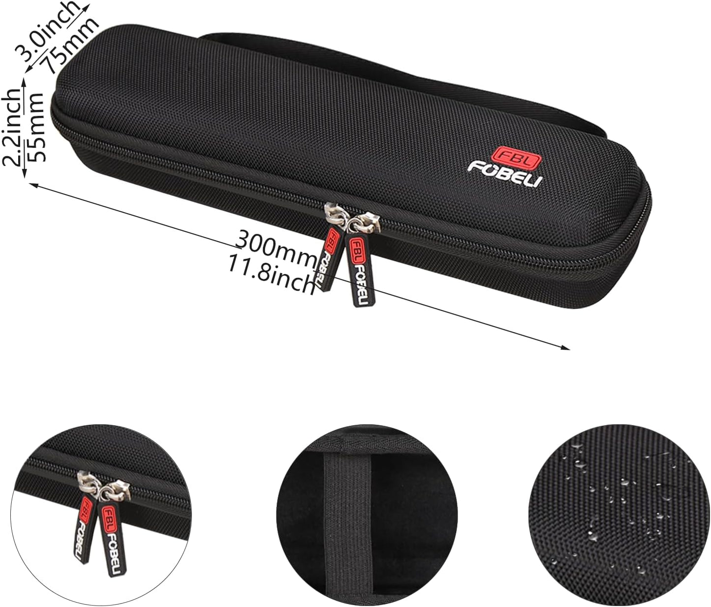 FBLFOBELI EVA Hard Carrying Case Compatible with Epson Workforce ES-50/ES-55R/ ES-60W/ES-65WR/DS-30/DS-70/DS-80W and Epson RapidReceipt RR-60/70W Portable Document Scanner (Case Only) (Black)