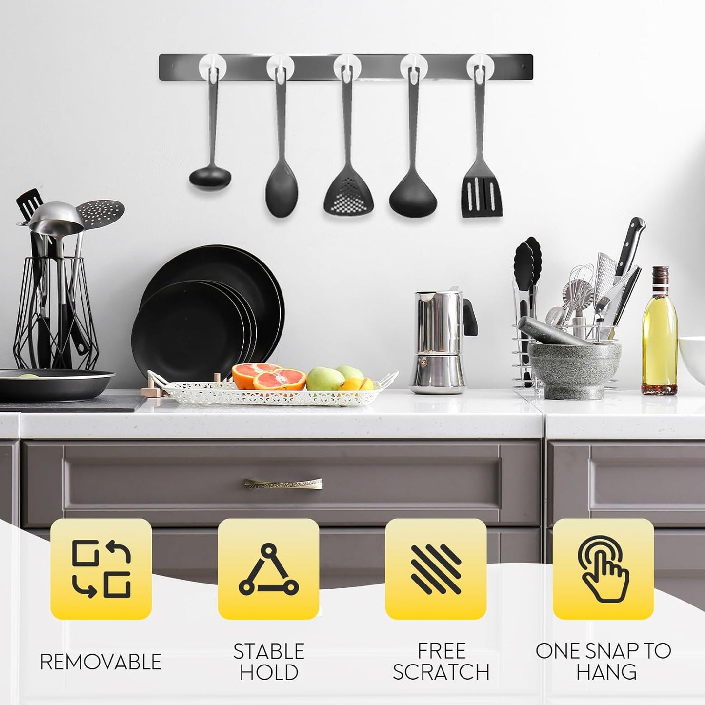 Neosmuk Magnetic Hooks, Heavy Duty 170lb Strong Magnets for Cruise Cabins, Ship Essentials, Large Metal Hooks for Hanging on Fridge(White,Pack of 4)