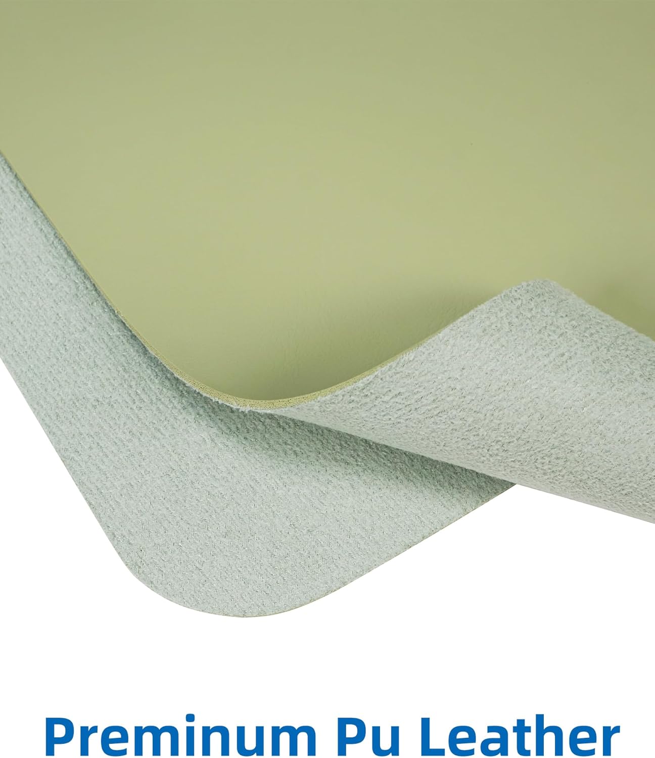 AFIING Leather Desk Pad Protector,Mouse Pad,Office Desk Mat, Non-Slip PU Leather Desk Blotter,Large Desk mat,Waterproof Keyboard mat for Office/Home/Decor (Olive Green,55"" x 17"")