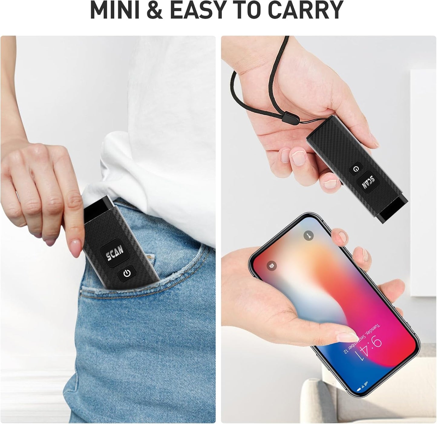 Bluetooth Barcode Scanner, ONEWSCAN Portable 1D 2D PDF417 Wireless Bar Code Scanners Support USB & Bluetooth & Wireless Connection Barcode Reader for Windows, Android, iOS, Tablets