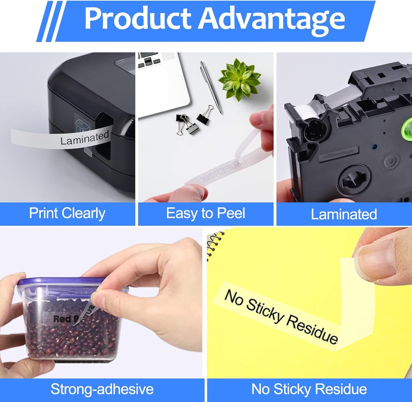 6PK Compatible for Brother P-Touch Label Maker Tape TZe-141 TZ-141 TZe141 TZ141 Black on Clear 18mm 3/4 inch 0.7'' x 26.2ft Laminated TZe TZ Label Tape for PT-H500 PT-910BT PT-530 PT-550