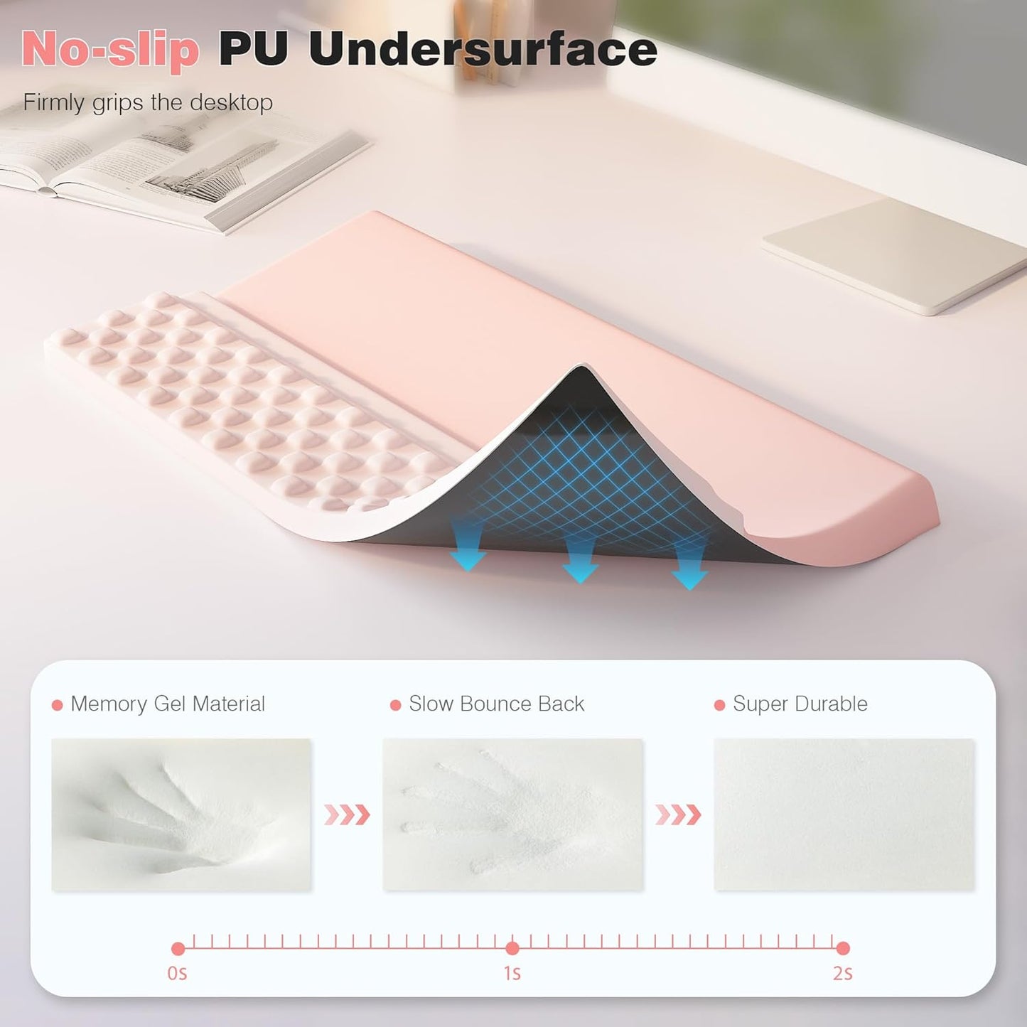 Ospelelf Ergonomic Keyboard Wrist Rest Pad Comfortable Keyboard Stand Riser Holder Pad for Office Gaming