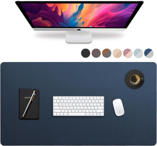 Vine Creations Leather Desk Mat Large 44" x 22", Desk Protector Mat, PU Leather Desk Pad, Large Mouse Pad, Desk Blotter, Desk Pads on Top of Desks, Desk Matt for Desktop, Office Desk Mat (Dark Blue)