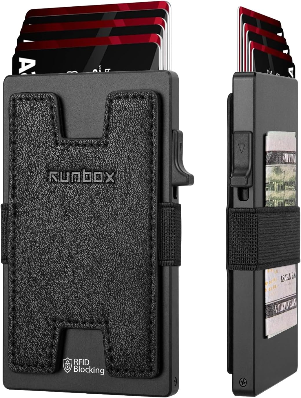 Slim Card Holder Wallet for Men, Minimalist RFID Blocking Wallet with Pop Up Function, Ultra-Thin Design, Metal Business Card Cases holds 12+ Cards, Gifts for Men, Men's Accessories