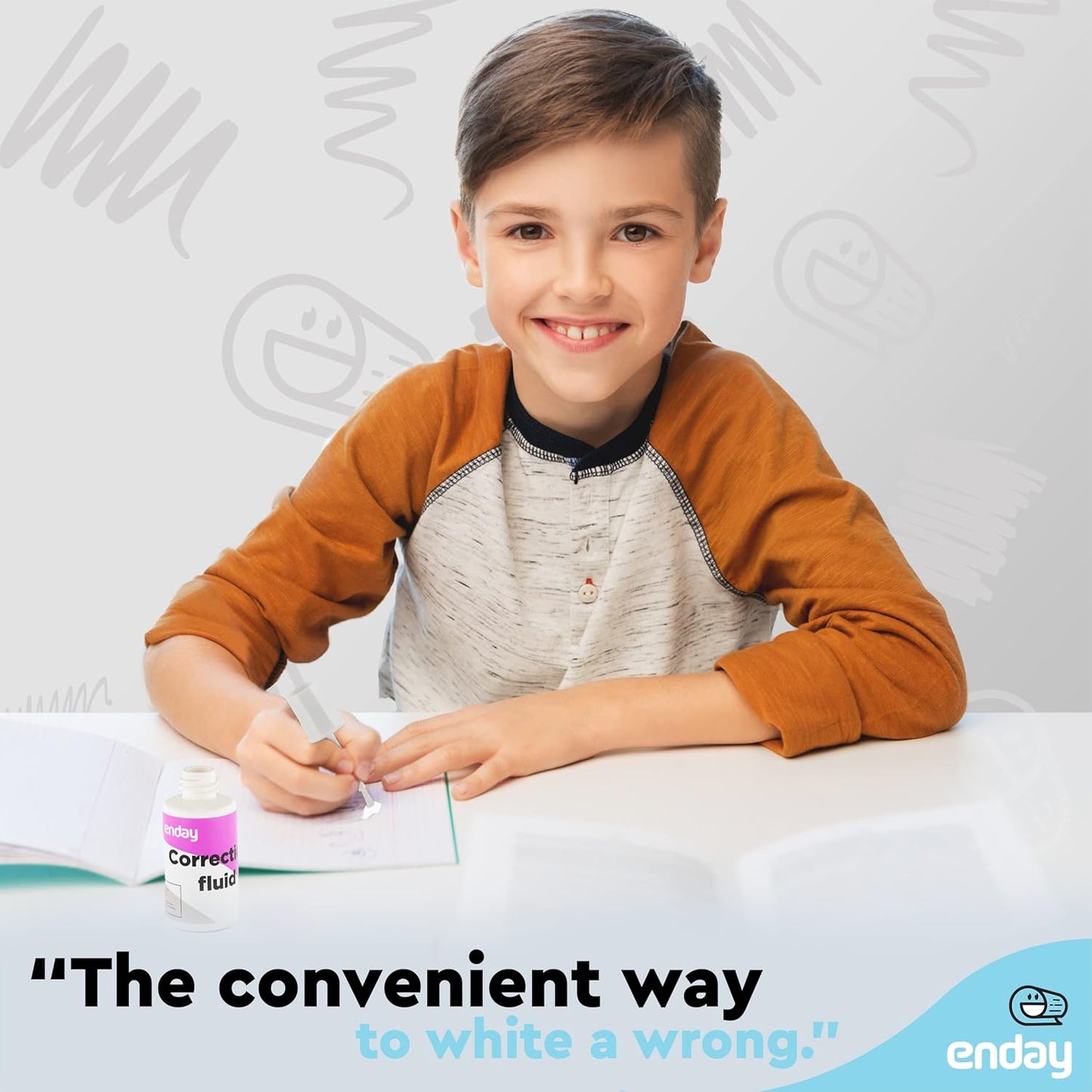 White Out Liquid Correction Fluid Pack of 4, White Fluid .7 fl. Oz. / 20 ml Multi-Purpose Smooth Wite Out Corrector for school, Office, and Home – by Enday