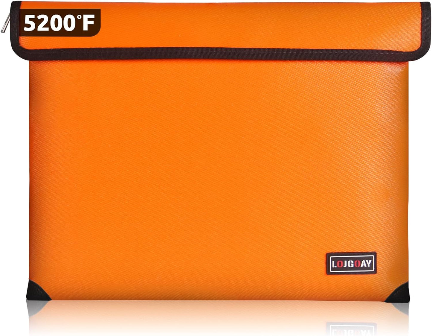 Fireproof Bag with 5200℉ Thermal Insulated, Waterproof Fireproof Box with Zipper, Fireproof Money Bag for Cash, Fireproof Safe Bags for Home Safe Bank Valuable Documents (Orange, 13.9"x10.6")