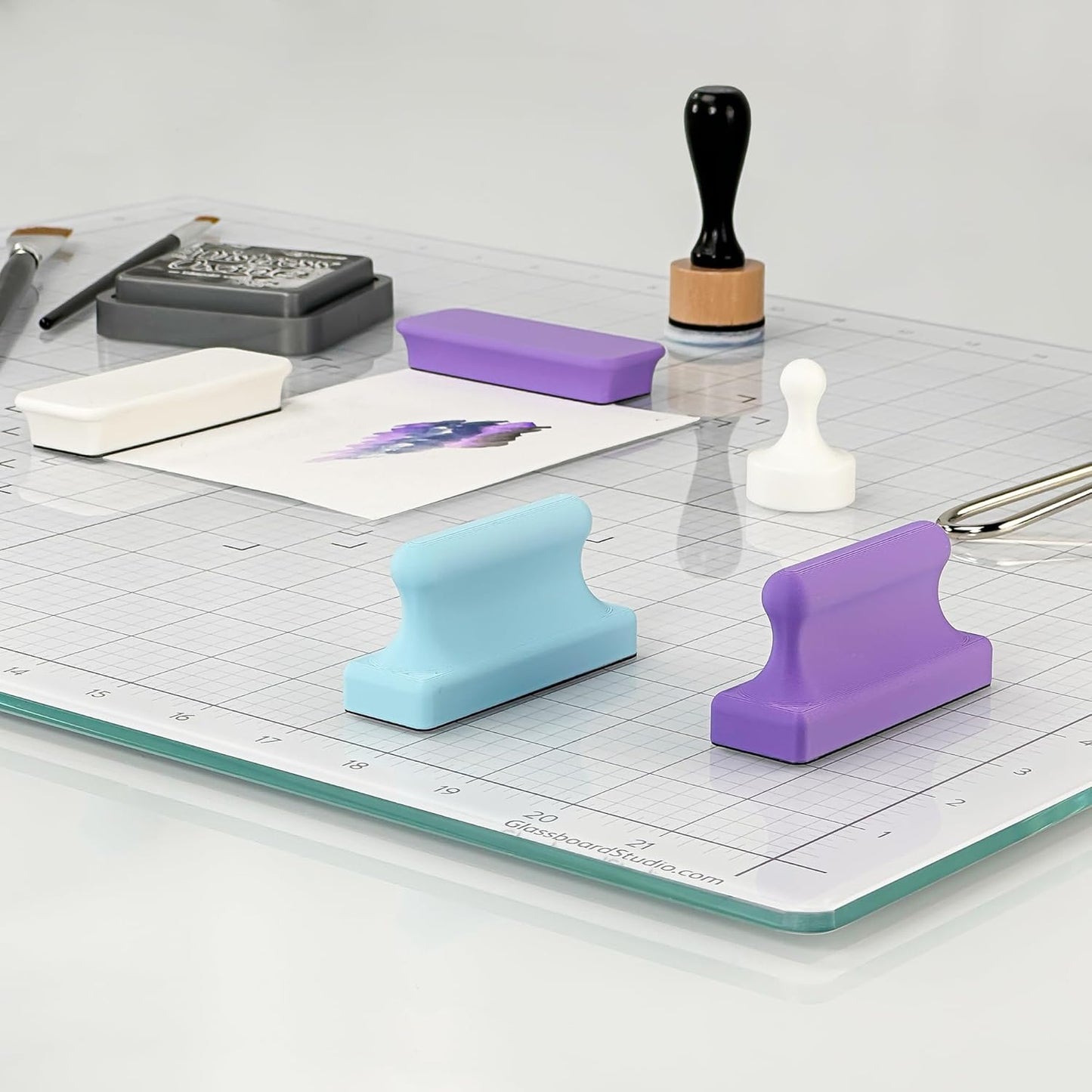 Glassboard Studio Mega Magnets - Neodymium - Heavy Duty, Colorful, Ergonomic, Ideal for Crafting, Quilting, and as Magnetic Knife Holders (4, Sunshine Yellow Bar)