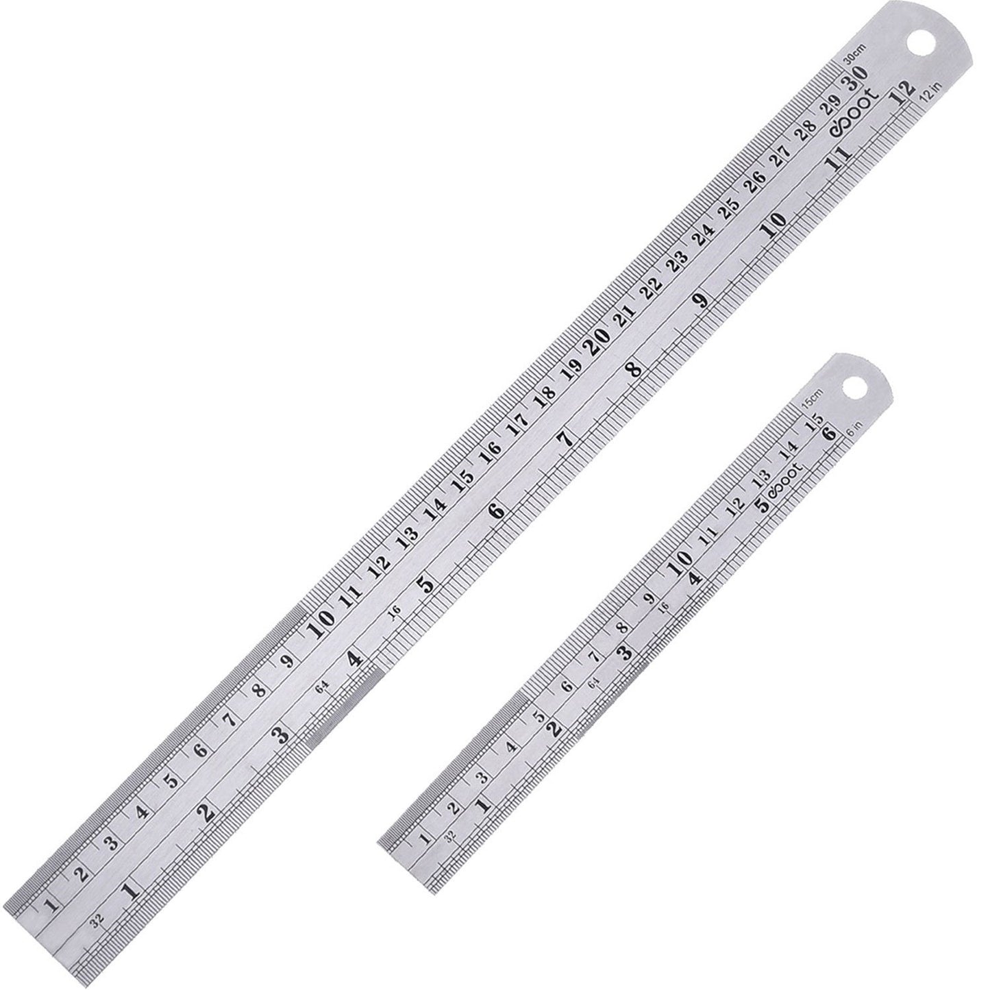 Eboot Stainless 2 Pack Steel Ruler 6 Inch and 12 Inch Metal Rule Kit with Conversion Table