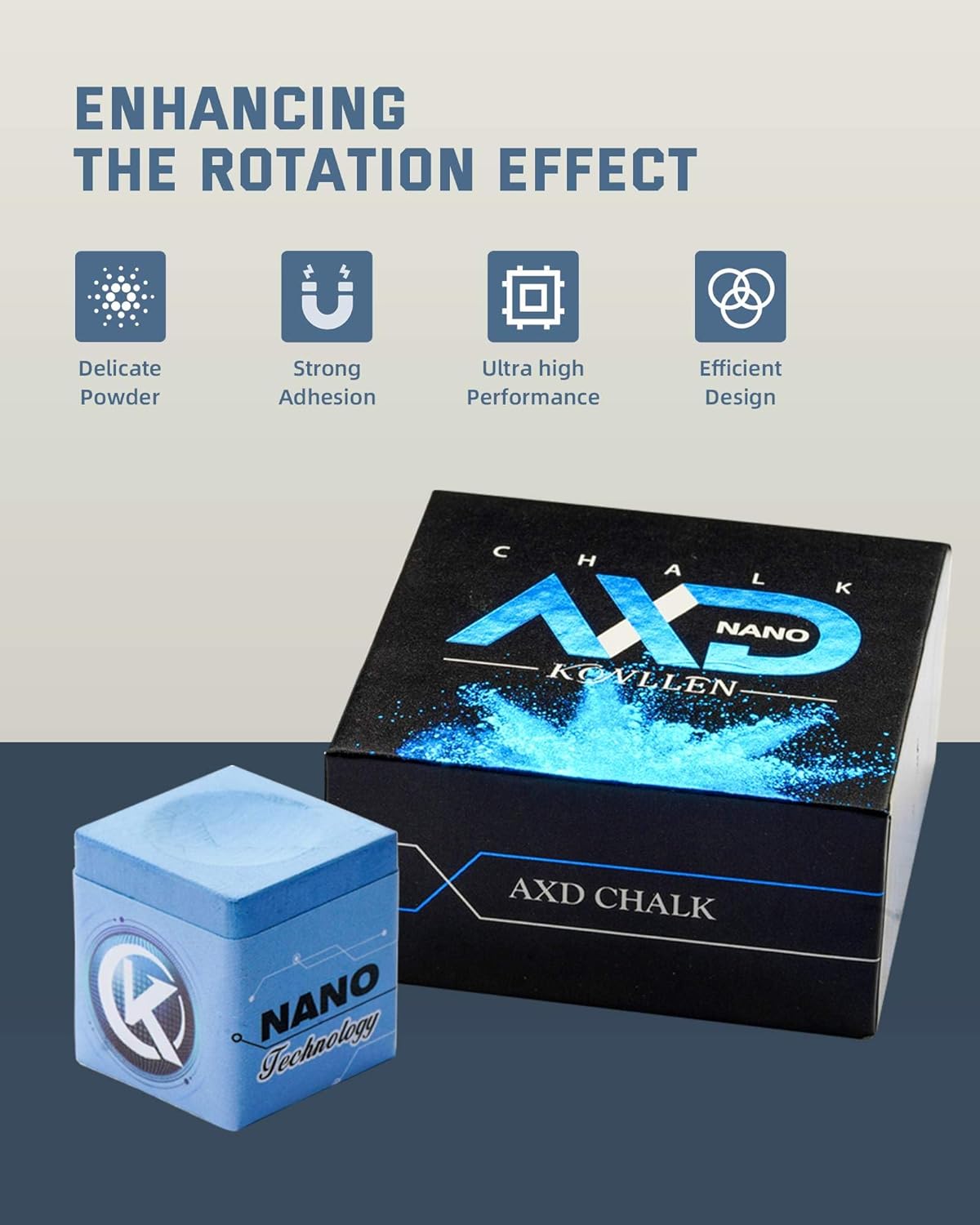 KONLLEN Pool Cue Chalk Nano Technology Billiard Chalk for Professional Tournament Dedicated Pool Chalk (Outstanding Performance, Reduce Miscue, Durable)