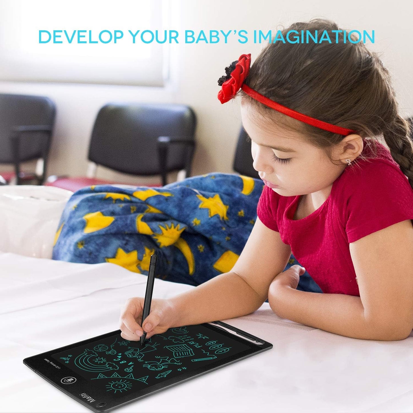 Mafiti LCD Writing Tablet 8.5 Inch Electronic Writing Drawing Pad Portable Doodle Board Gifts for Kids Office Memo Home Whiteboard Black