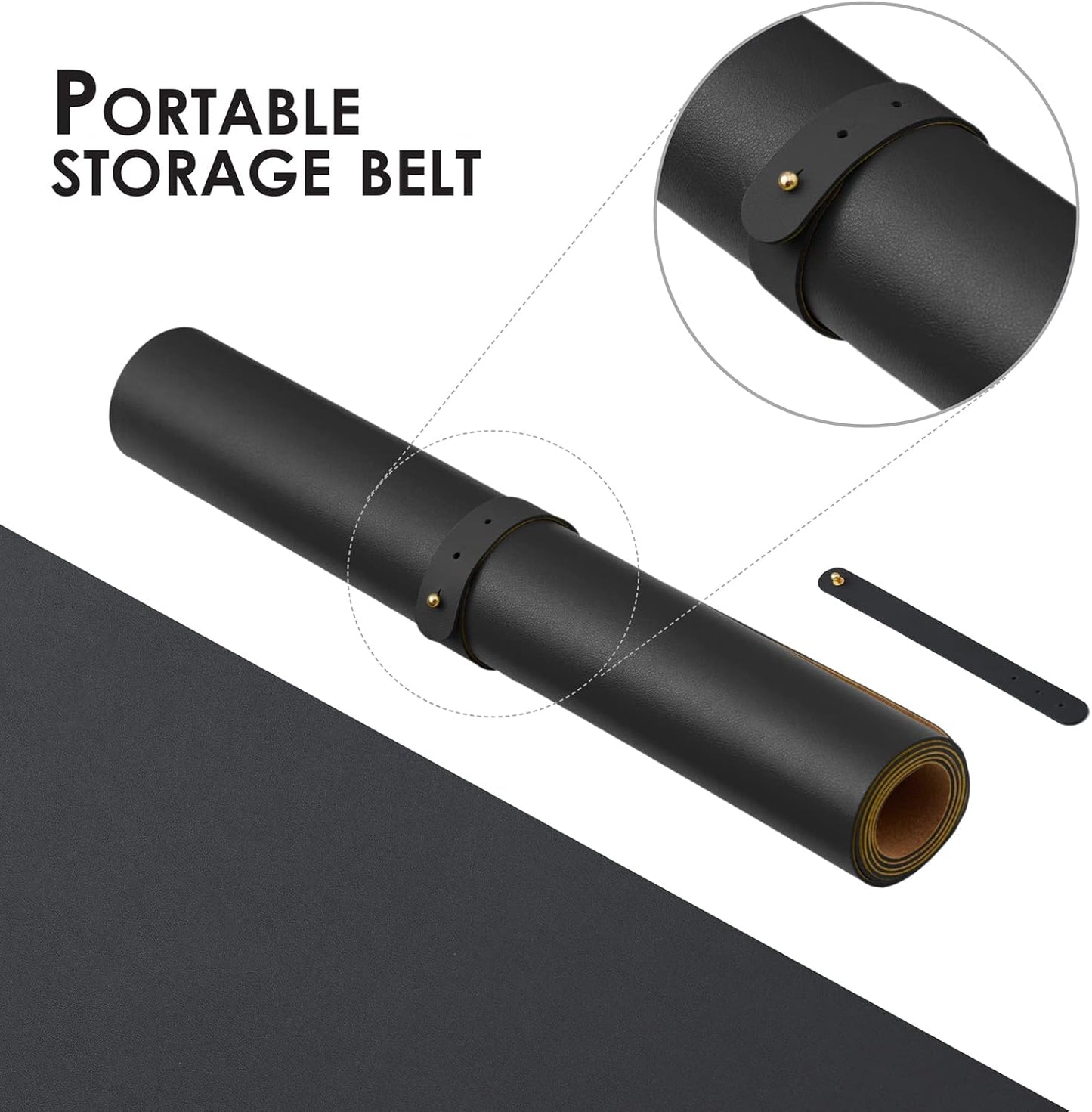 Cork Desk Mat - Dual-Sided Desk Pad for Office and Home - Desk Organization and Accessories - Ideal for Large Mouse Pad and Desk Mats on Top of Desks(Black,80cmx 40cm)