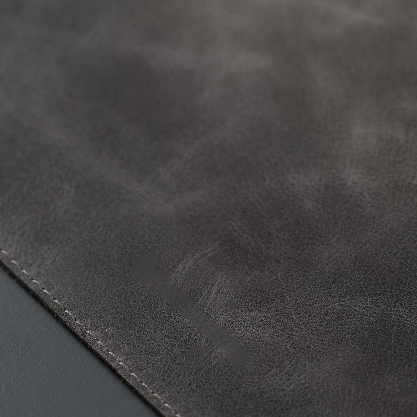 Jersey Genuine Calfskin Leather Desk Pad, Office Desk Mat with Non-Slip Bottom, Smooth Surface for Mouse & Keyboard, Desk Protector (36x19 inches) (Grey)