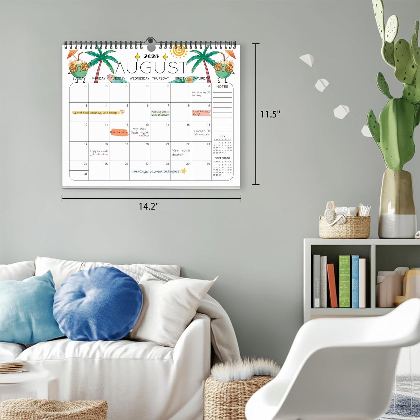 2025-2026 Wall Calendar - 14.5 x 11.5 Calendar 2025 - The Perfect Monthly Calendar Planner for Easy Organizing