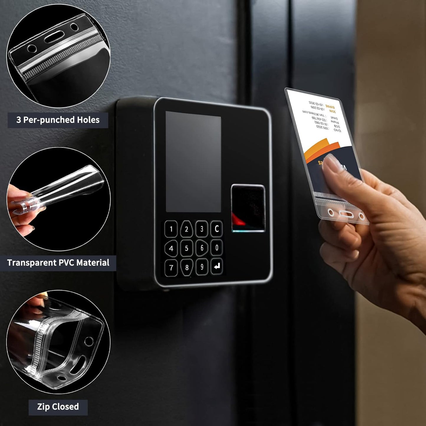 60 Pack ID Badge Holder - Vertical Badge Holder, 2.25" x 3.5" Clear Cards Holders for Lanyard, Plastic Sealable Waterproof, Name Tag Holder for Nurses, Office, and School