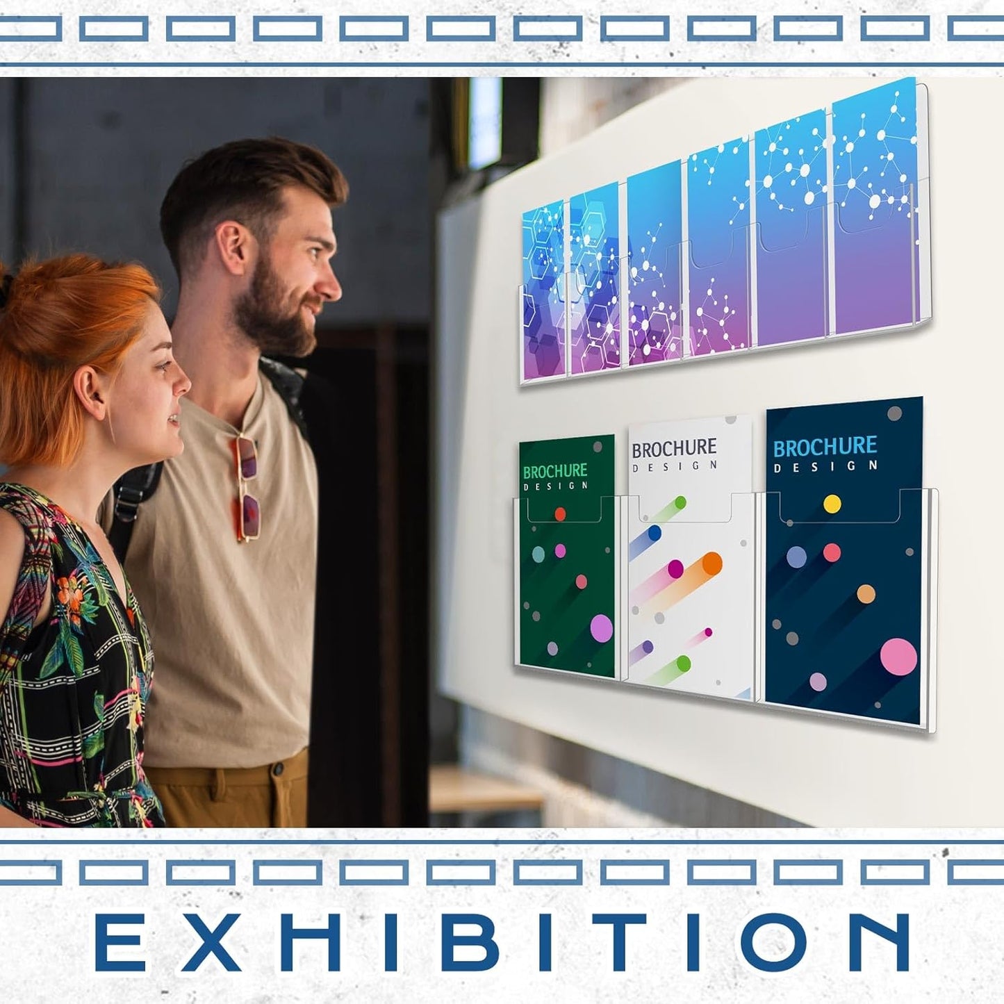 Sherr 4 Pcs Acrylic Brochure Pamphlet Holder Wall Mount 2 Sizes 9 Pocket Fits for 8.5" x 11" and 4" x 9" Brochure Magazine Holder Literature Multi Slot Wall Mount Combo Display Clear Flyer