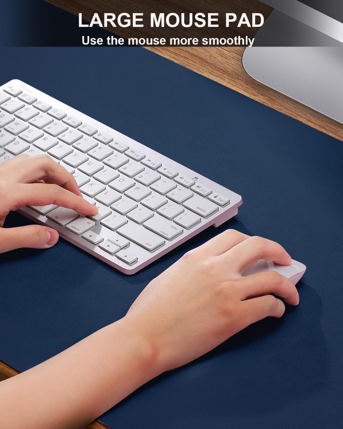 Desk mat Large, Leather Desk Pad Protector,Office Desk Mat,Mouse Pad, Non-Slip Desk Blotter, Laptop Desk Pad, Waterproof Desk Writing Pad for Office&Home (Midnight Blue, 48" x 24")