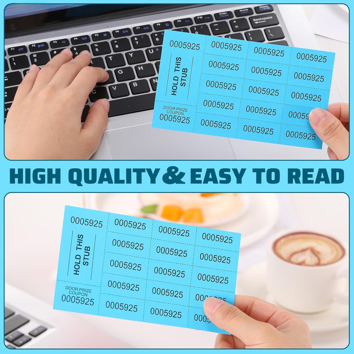 Kosiz 504 Sheets 15 Bid Raffle Ticket with Different Numbers Per Sheet Chinese Auction Tickets for Events Church Basket Auction Silent (Mixed Color)