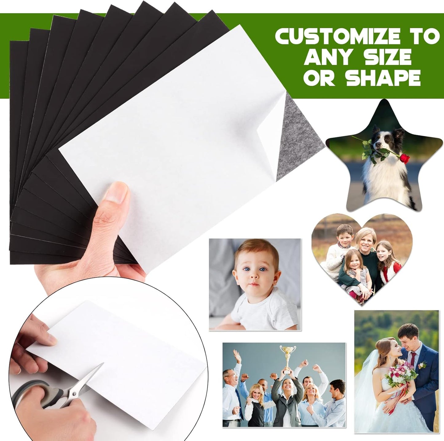 Adhesive Magnet Sheets for 5x7 Pictures(Pack of 60),Magnetic Adhesive Sheets,Photo Magnets for Home/Classroom/Fridge