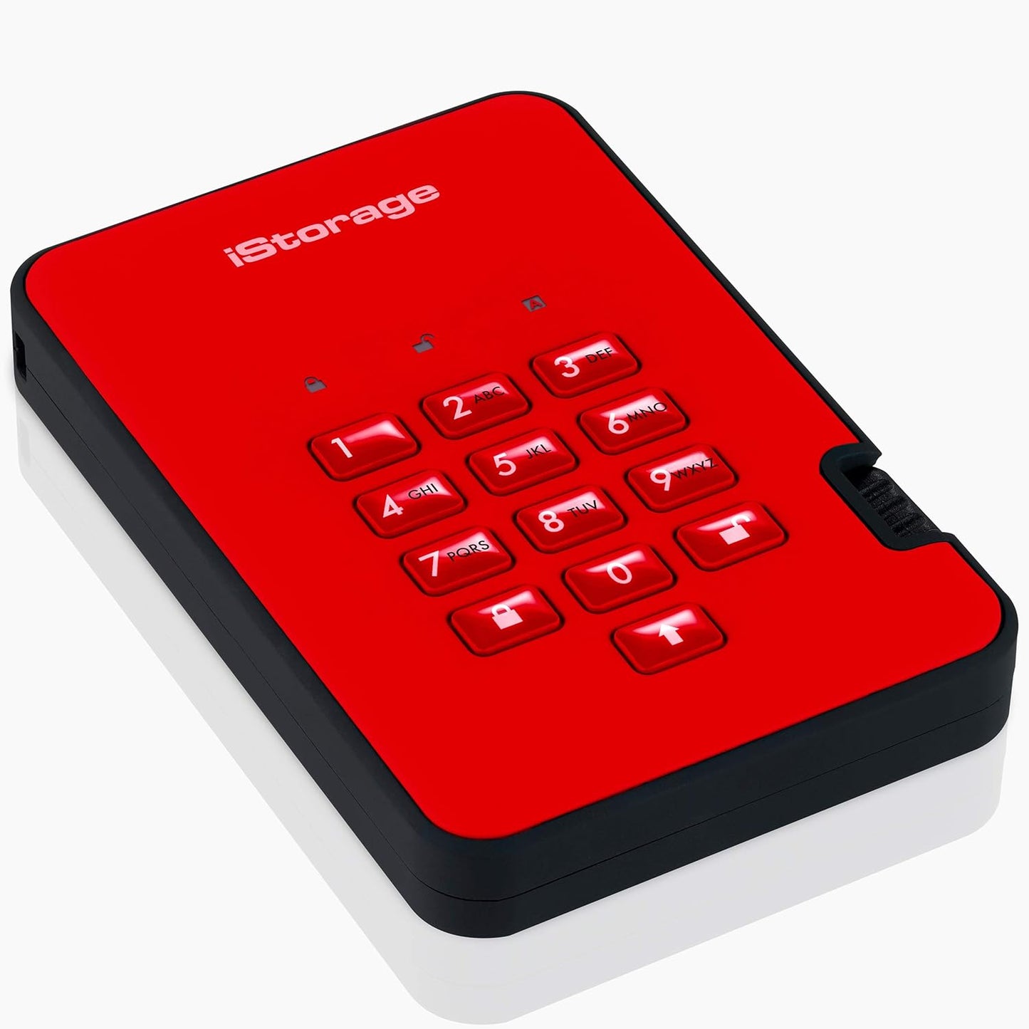 iStorage diskAshur2 HDD 2TB Red | Secure portable hard drive | Password protected | Dust & water resistant | Hardware Encryption