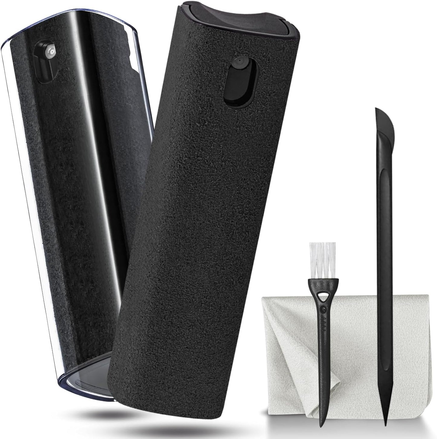 walrfid 2 Pack Screen Cleaner Spray and Wipe for Laptop Monitor and Car Screens, Phone Touchscreen Mist Cleaning Kit for Cellphone, Tablet, PC, Computer, LCD, MacBook, iPhone, iPad, Mac Pro - Black