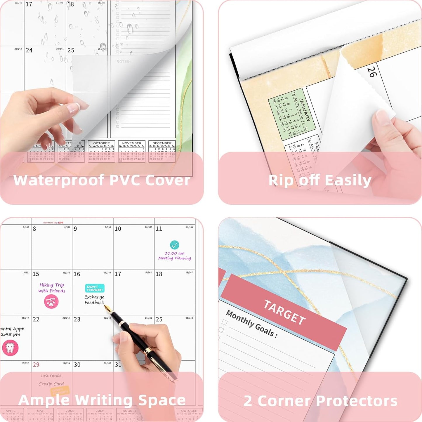 Ospelelf Desk Calendar 2025-2026 Large 22'' x 17'' Calendar 2025 Monthly Desktop Calendar, 18 Month Calendar, Use Jan 2025 - June 2026