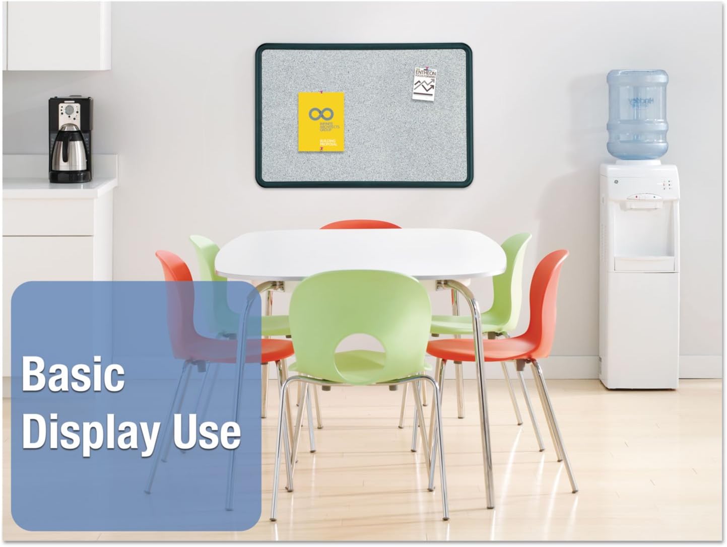 Quartet Bulletin Board, 2 x 3 Feet, Contour, Granite-Colored Surface with Black Plastic Frame (699370)