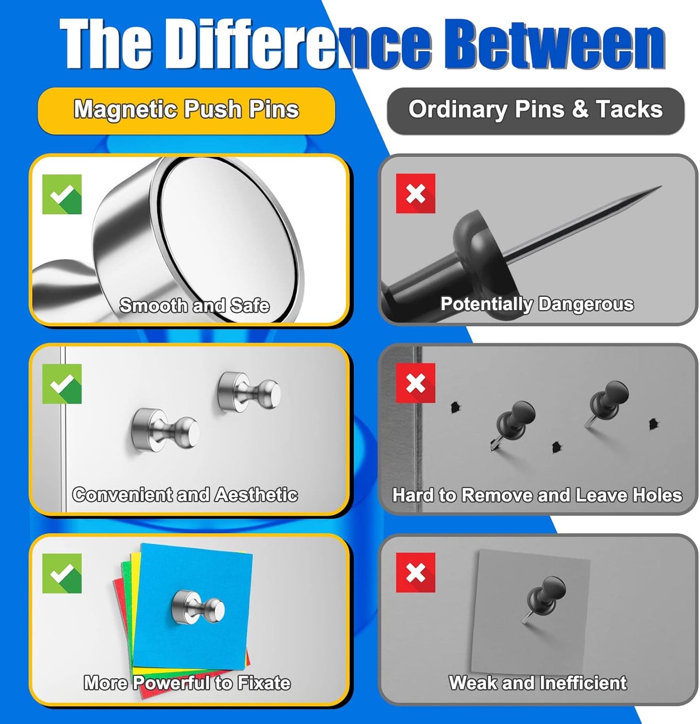 Strong Whiteboard Magnets, Silver Heavy Duty Fridge Magnets, Cute Magnetic White Board Set, Magnetic Dry Erase Board for Kitchen Decor and Accessories, Bulletin Board, Desk Decor, 28 Pack