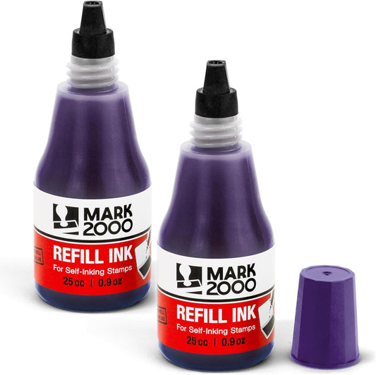 Self-Inking Refill Ink - 2 Pack - Purple - 25cc (0.9oz)