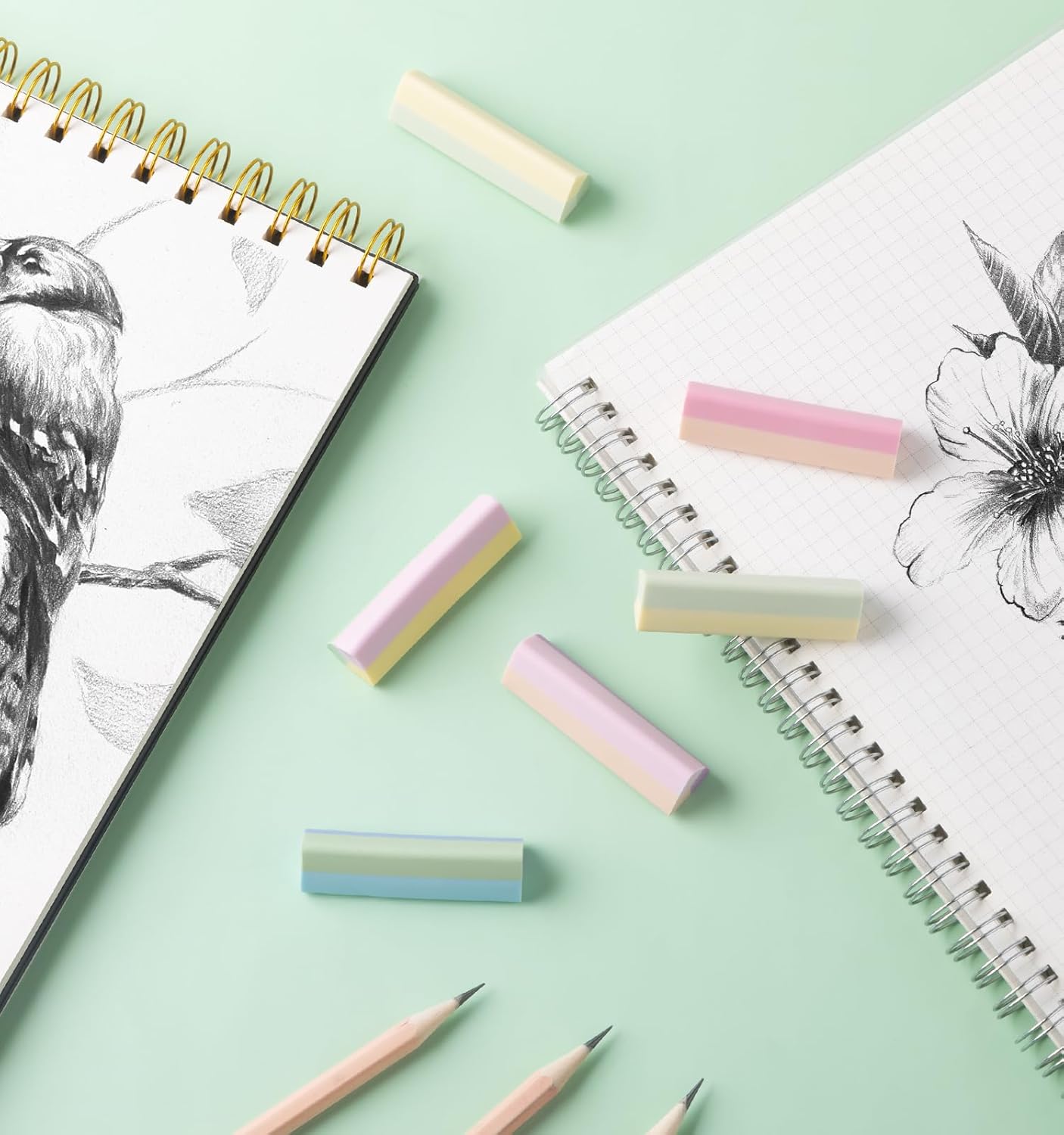 15 Pack Pencil Erasers, Colored Eraser for Kids Cute Orradores Escolares Eraser for School Office Art Erasers for Drawing