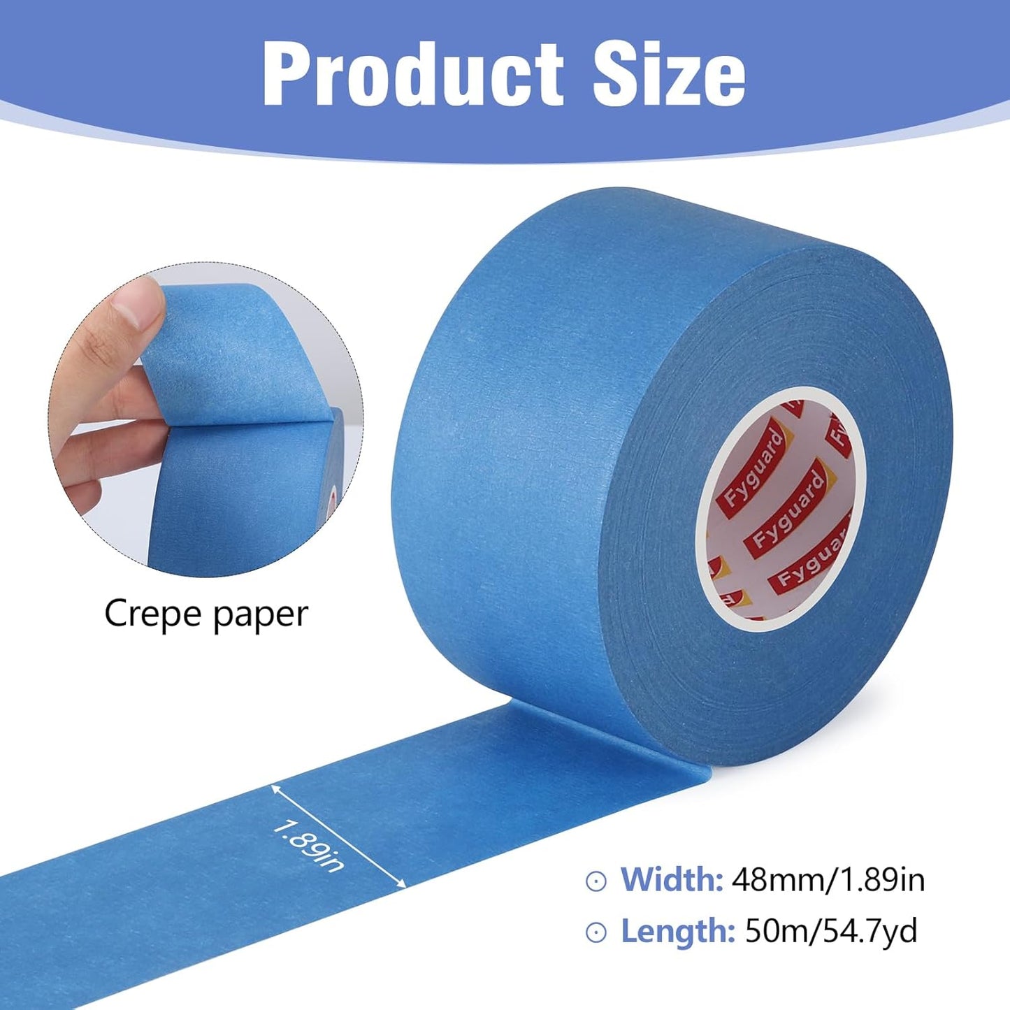 2 Rolls Painters Tape 2Inch ×55 Yard Blue Painters Tape Multi-Purpose Blue Masking Tape, Sharp Line Masking Tape for Wall Painting Edge Treatment Labeling Automotive, Home Use