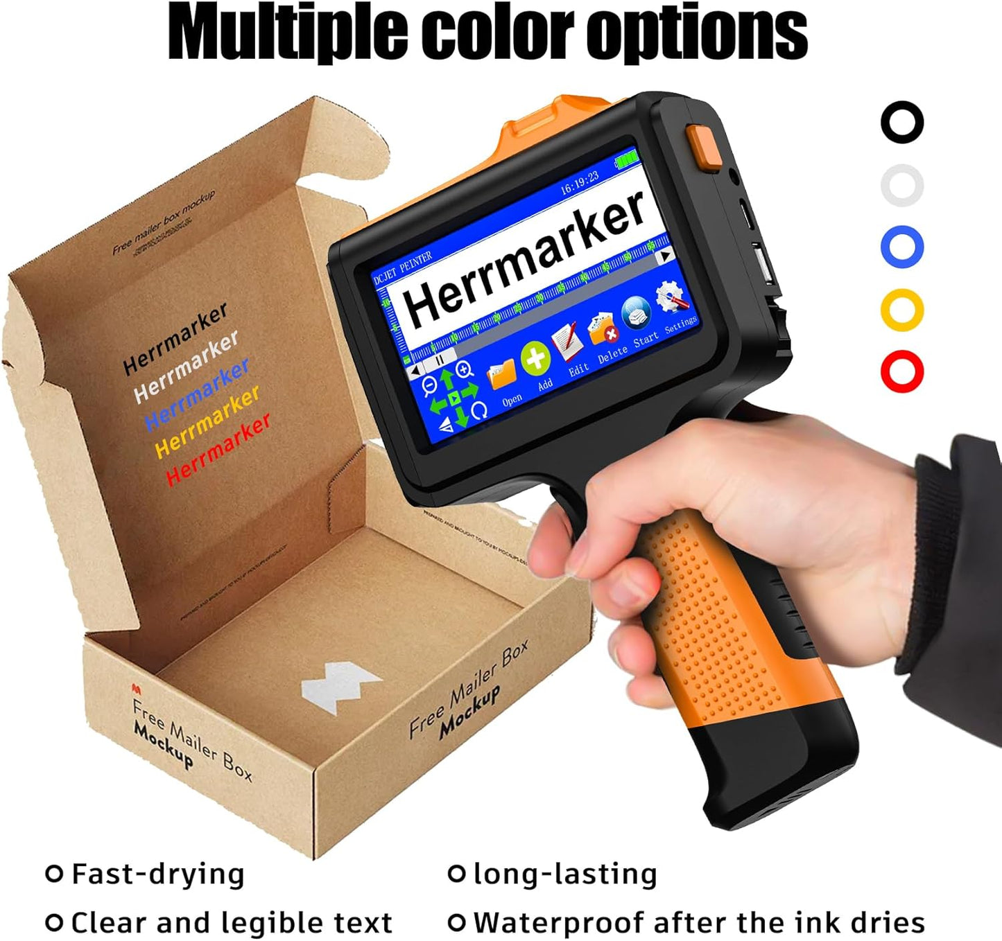 Original New 42ml Quick Dry Ink Cartridge, Replacement Compatible for 0.5inch/12.7mm Handheld Inkjet Printer TIJ314/TIJ990/T1000 (White)