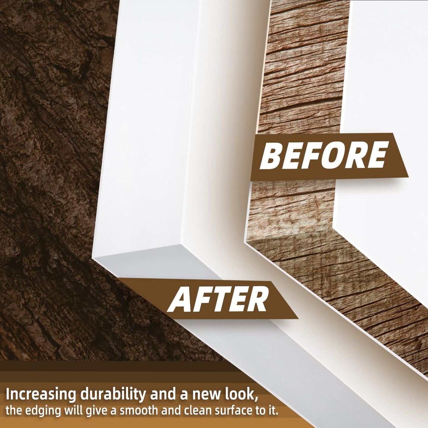 GSCIT Club White Melamine Edge Banding, 1/2 inch x 25ft Edge Banding with Hot Melt Adhesive Pre-glued Cabinet Edge Banding Flexible White Veneer Edging for Plywood