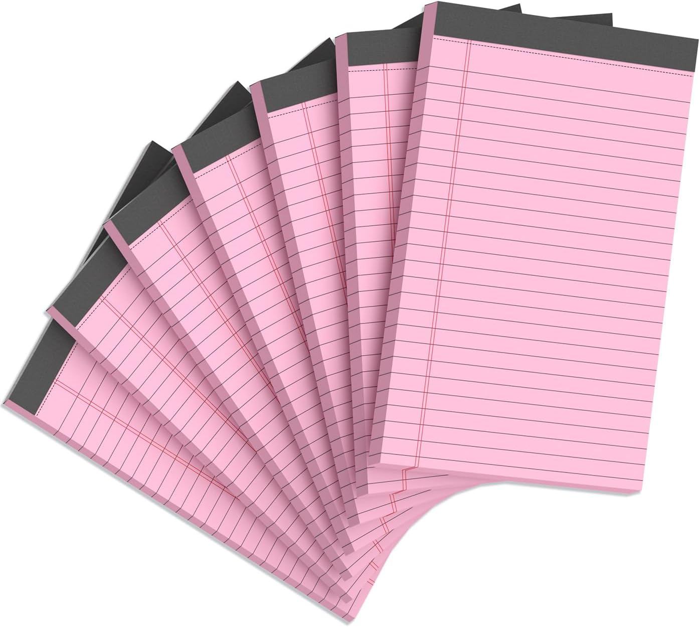 7pcs Small Note Pads 5x8 Legal Pads Pink Notepad 5x8 College Ruled Pink Notebook Paper Narrow Ruled Mini Notepads 5 x 8 Legal Pad Perforated Small Writing Pads 5x7 In 30 Sheets per Note Pad