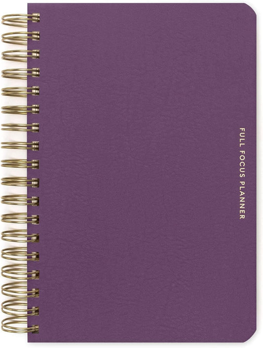 Full Focus Leather Coil Planner by Michael Hyatt - The #1 Daily Planner to Set Annual Goals, Increase Focus, Eliminate Overwhelm, and Achieve Your Biggest Goals - Hardcover (Eggplant)
