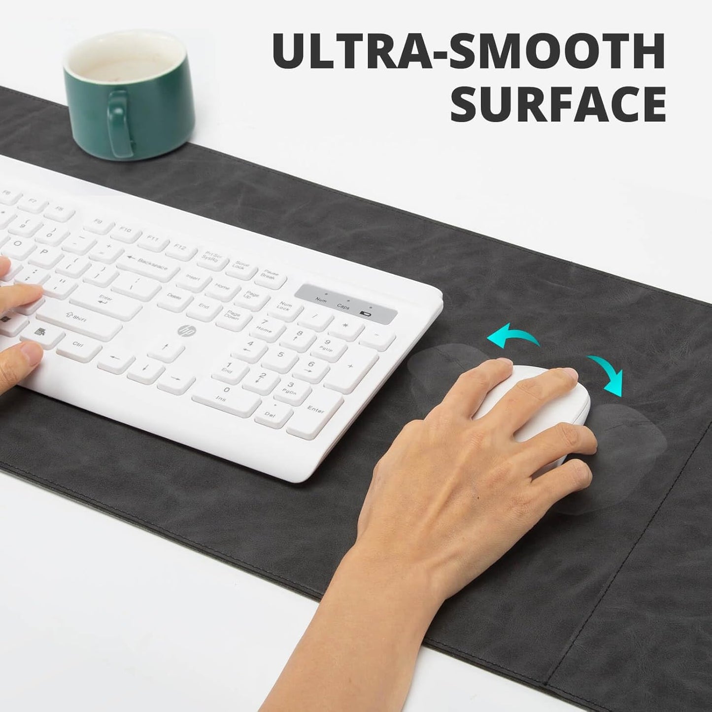 Magnetic Wireless Charging Desk Mat, 31"x11.7" Large Mouse Pad with Ultra-Smooth Surface, Microfiber Leather Office Mouse Mat, Waterproof Extended Computer Keyboard Desk Mat for Office & Home, Laptop