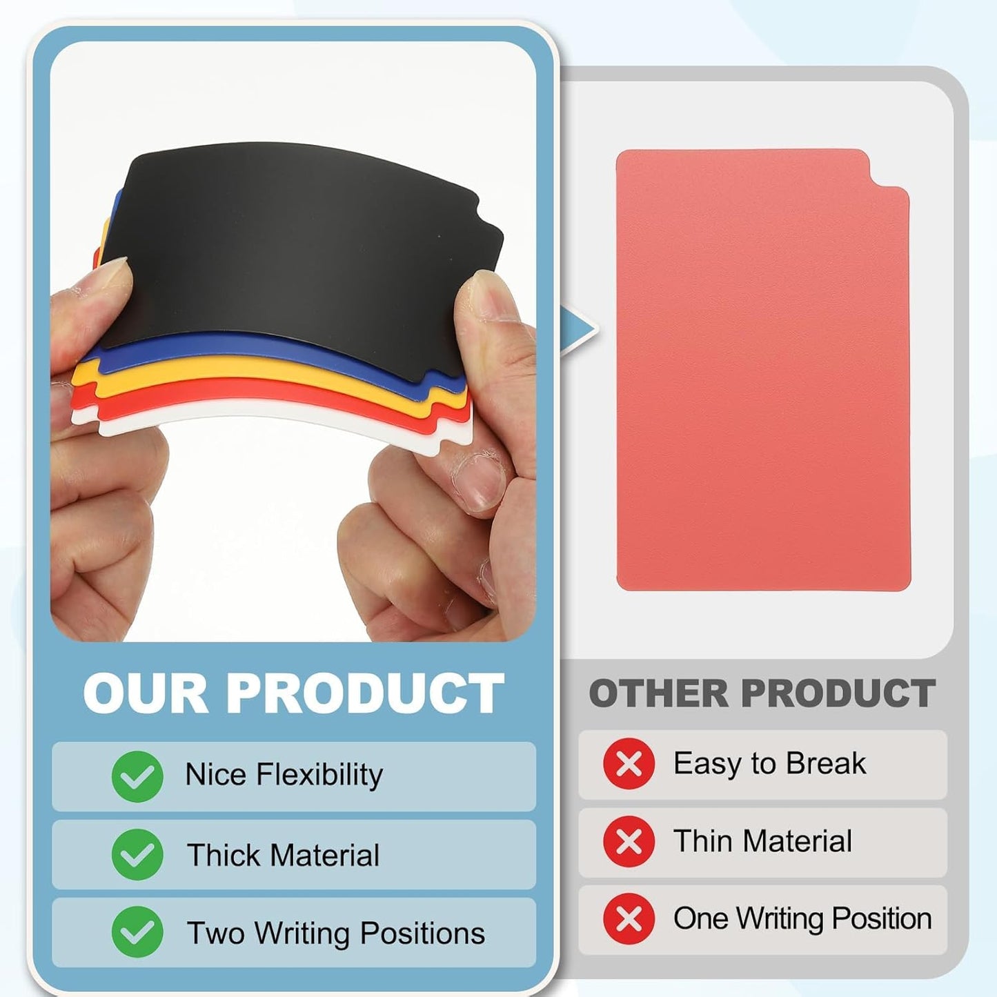 PATIKIL Trading Card Dividers, 50 Pcs Index Card Football Card Sorter Storage Boxes Organizer Tray Accessories for Sports Game Baseball Card, Light Blue