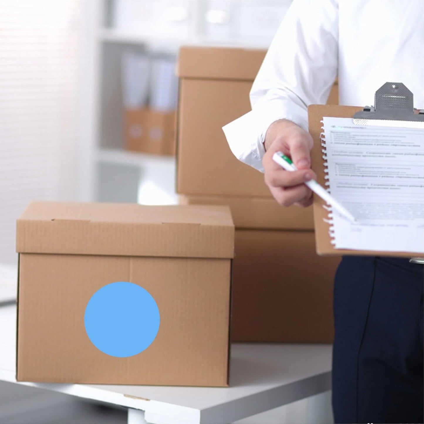 PARLAIM 2" Light Blue Round Color-Code Circle Dot Labels on a Roll, 500 Stickers, 2 inch Diameter for Inventory Garage Sale Office School