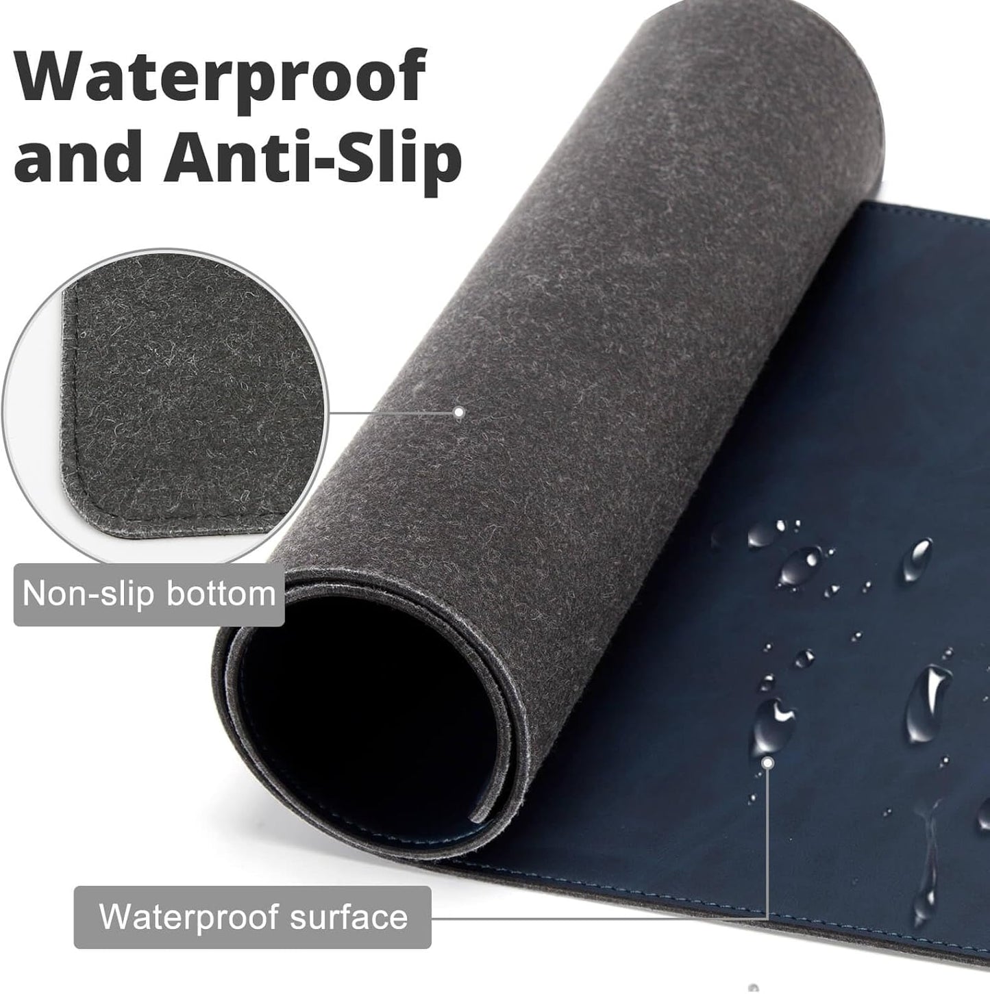 Magnetic Wireless Charging Desk Mat, 31"x11.7" Large Mouse Pad with Ultra-Smooth Surface, Microfiber Leather Office Mouse Mat, Waterproof Extended Computer Keyboard Desk Mat for Office & Home, Laptop