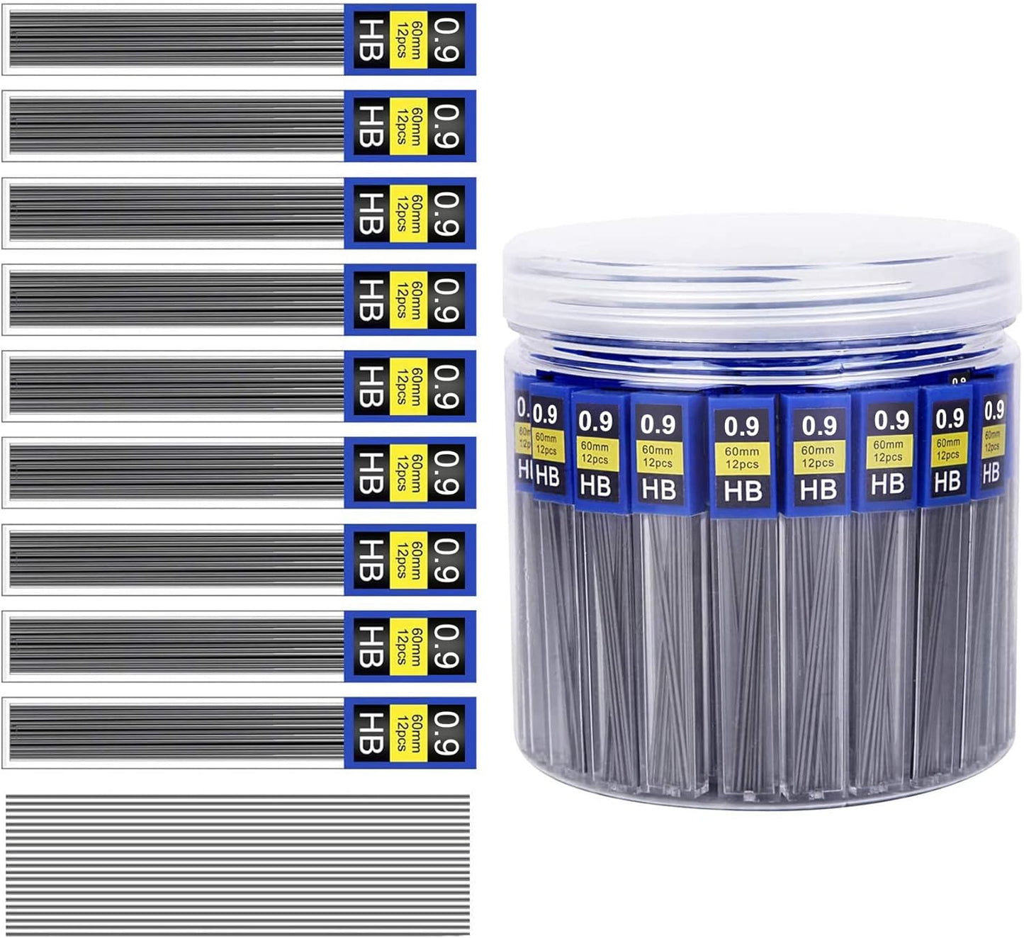 Morepack 720 Pieces 0.9 mm Lead Refills for Mechanical Pencils,0.9 mm HB, Smooth Break Resistant Mechanical Pencil Lead