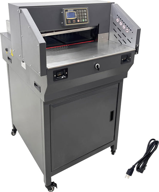TECHTONGDA 110V Electric Paper Cutter Automatic Cutting Paper Machine with Extra Knife Pad, Heavy Guillotine Paper Cutter 3.15in Cutting Thickness, 19.3" Cutting Length