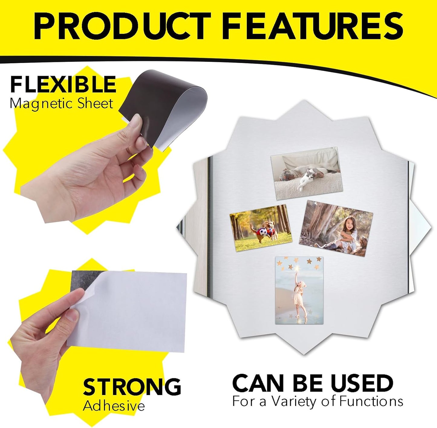 DIYMAG Adhesive Magnetic Sheets, |4" x 6"| 60 Packs, Flexible Magnet Sheets with Adhesive for Crafts, Photos and Die Storage, Easy Peel and Stick, Easy to Cut into Any Shape/Size (4" x 6"- 60P)