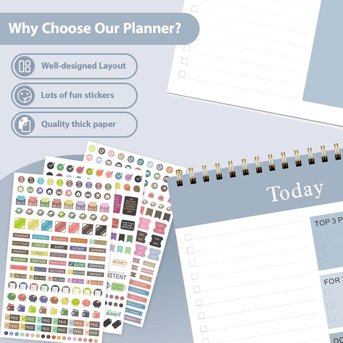 Weekly To Do List Notepad, Undated Planner with 52 Sheets (6.5''x8.9''), Desk Weekly Planner for Women & Man, Home School & Work