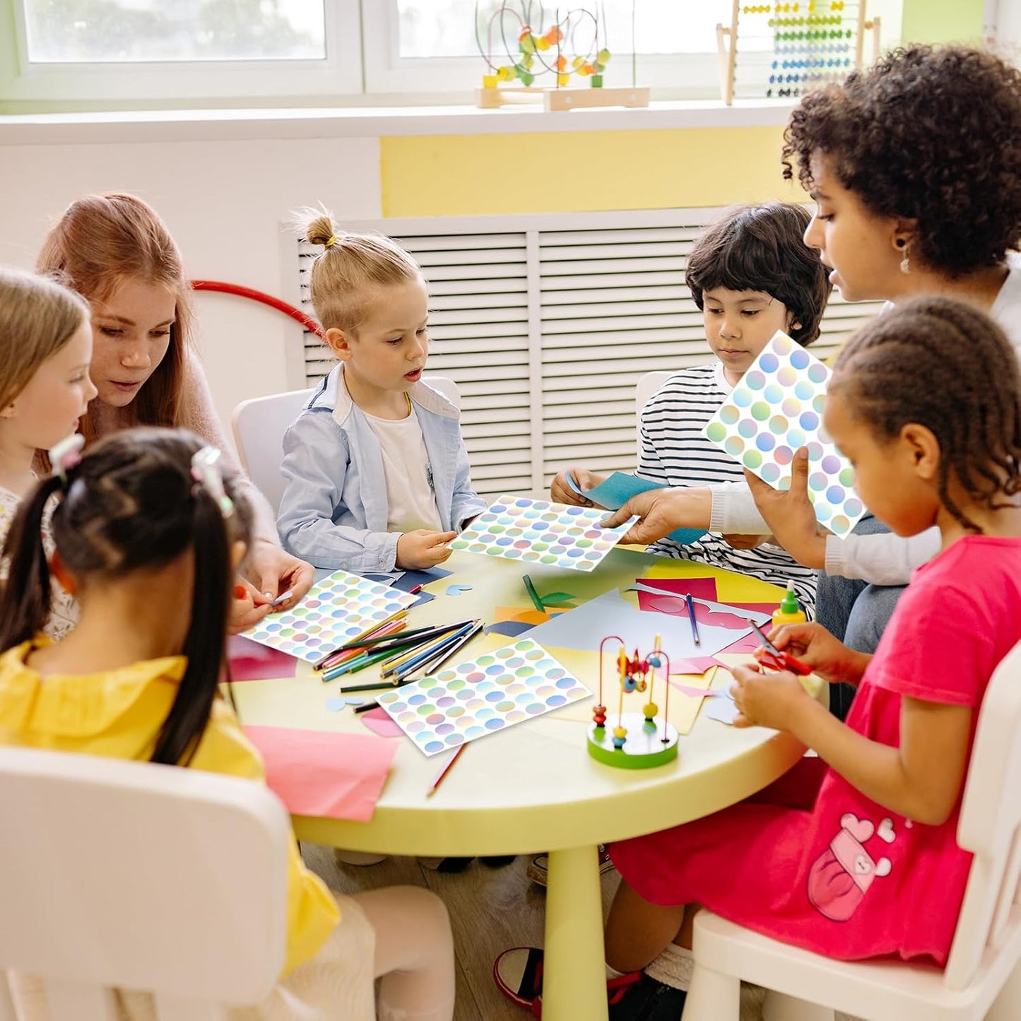 STARLIBOO Dot Stickers - Gradient Color Code Labels, 1inch Garage Sale & Yard Sale Price Tags, Writable Not Blurry (1200 Labels)