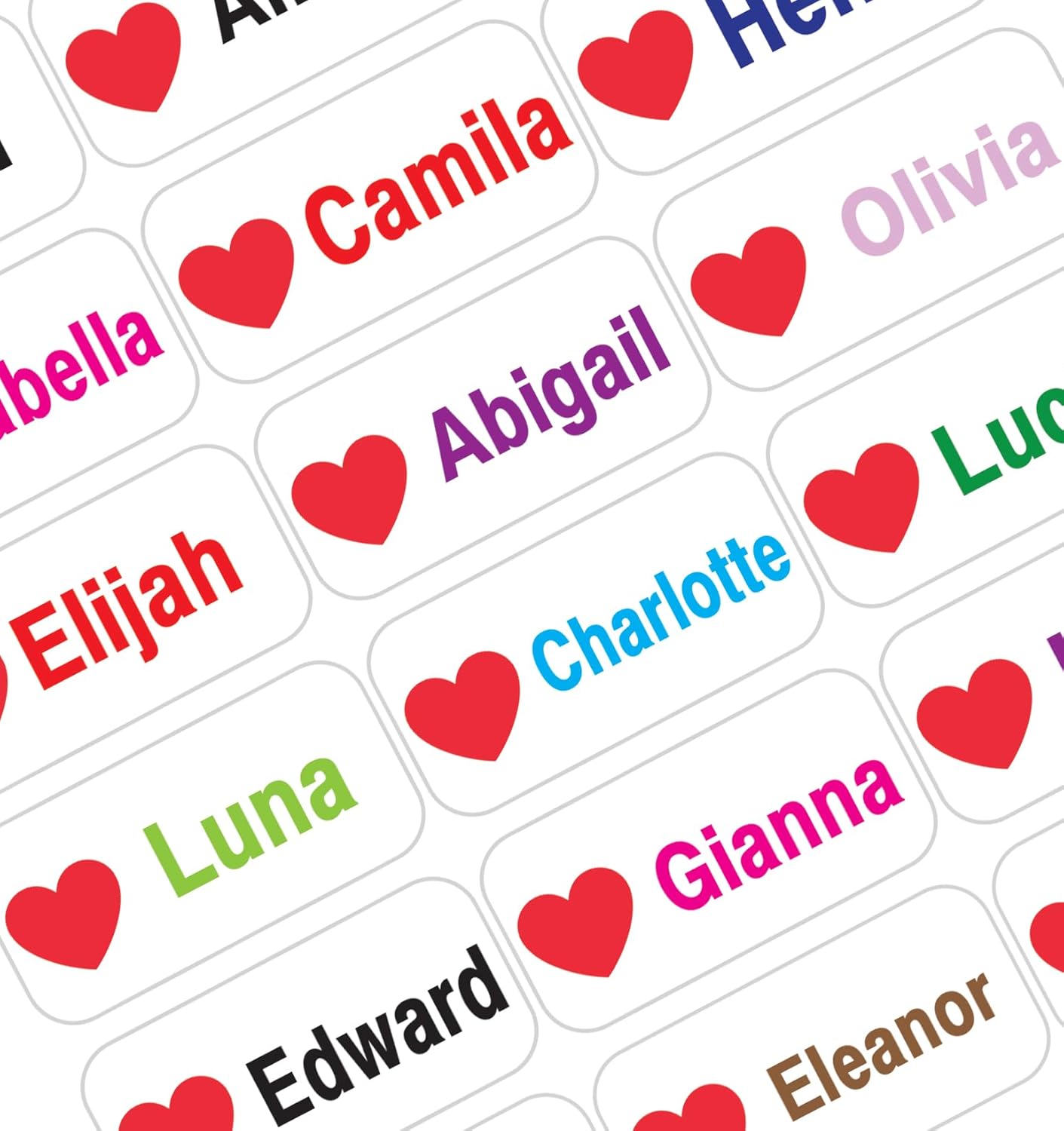 Personalized Waterproof Name Labels Press and Stick Custom Name Stick on Clothing Labels. Customized Up to 3 Lines Great for Camp & Daycare