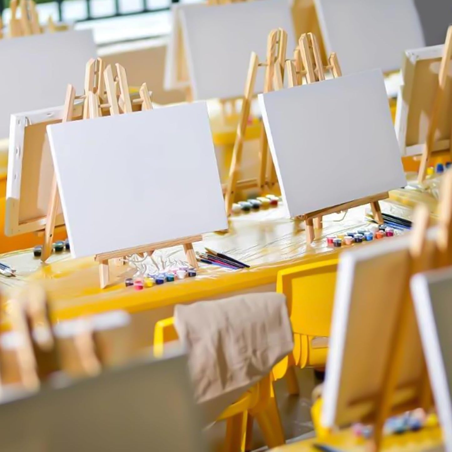 ESRICH 12Pack16in Tabletop Easel,Tabletop Easel for Painting Party, Wooden Tabletop Display Easels,Painting Easel for Displaying Canvases, Photos, Display Tripod Holder Stand for Students Kids