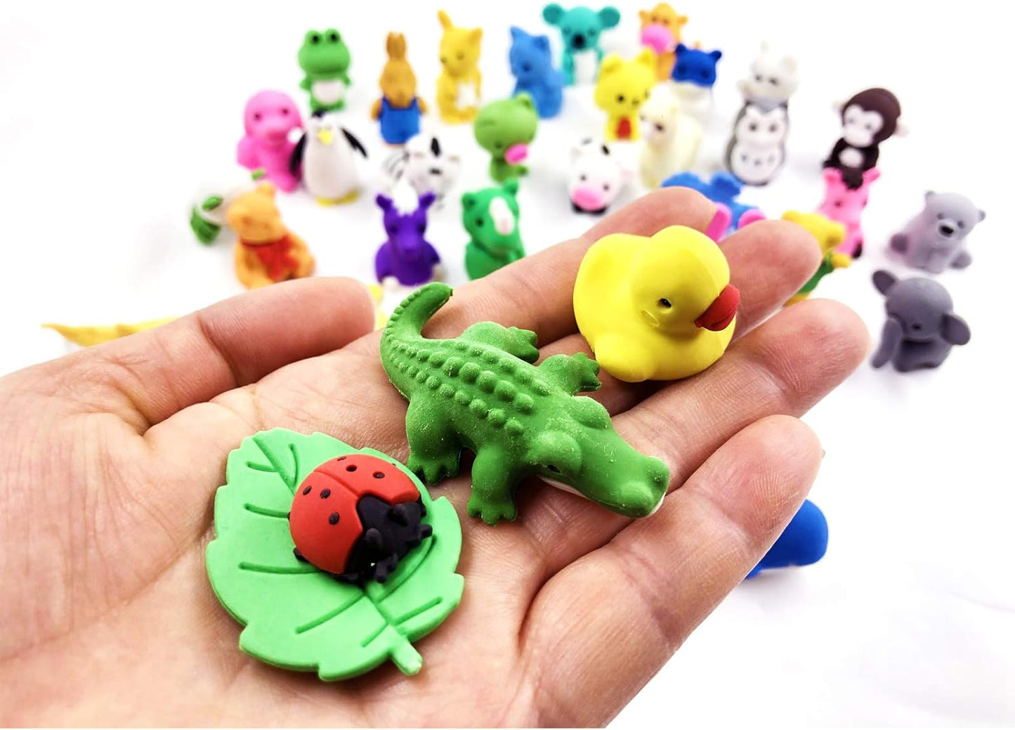 Animal Erasers Desk Pet 40 Pack 3D Animal Erasers for Kids Cute Fun Puzzle Erasers for Students School Supplies Prize Gifts Party Favors