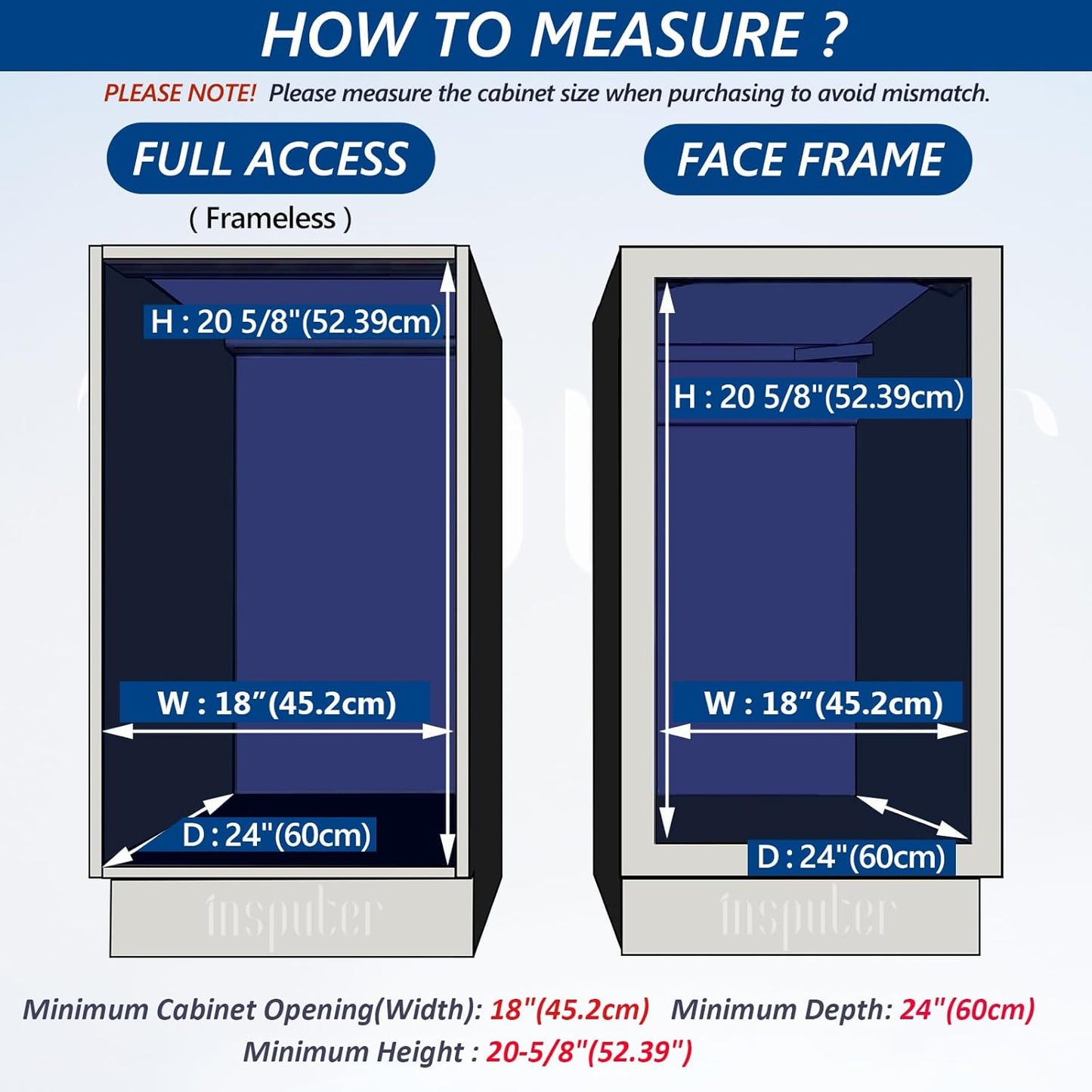 Insputer Double 40QT Pull Out Trash Can Under Cabinet, Heavy Duty Under Sink Garbage Bin Kit with Soft-Close Slides for Kitchen, Laundry, Requires Minimum Cabinets Opening 18" W X 24" D