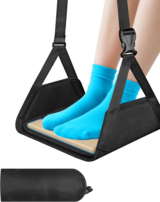 Airplane Foot Hammock for Plane Travel,Foot Sling Swing Rest for Airplane Travel,Plane Foot Hammock and Leg Rest for Long Air Flight,Feet Hammock Footrest and Leg Sling for Long Air Flights.