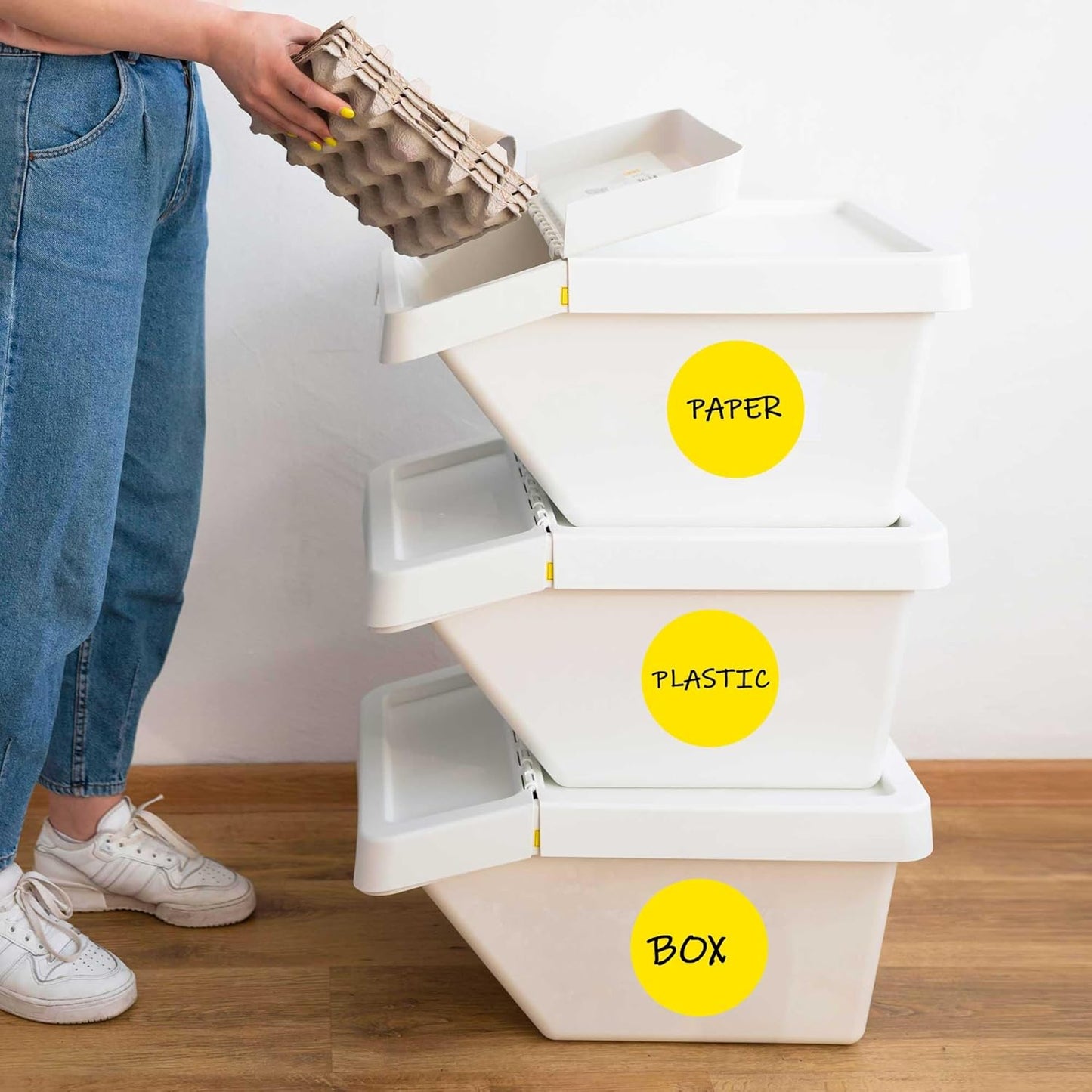 PARLAIM 3”Color Coding Labels Stickers,4Rolls/2000per Dispenser Box Round Adhesive Circle Dot Stickers for Inventory Office Home(Yellow)